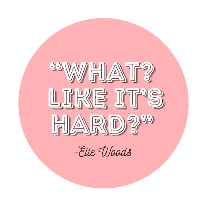 O que é difícil/Elle Woods/Blonde Sticker por atacado de Aha Studio