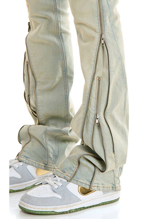 KDNK - Wholesale Jeans - Men's - DOUBLE ZIPPER FLARE JEANS5