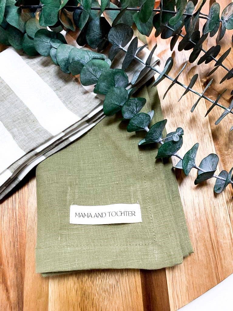 Mama and Tochter – wholesale Kökshandduk – Pure French Linen Kökshandduk - Olive1