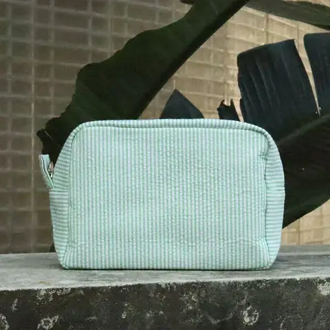 APHISON - Wholesale Makeup/Cosmetic Bag - RTS-25pc Seersucker Cosmetic Bag15