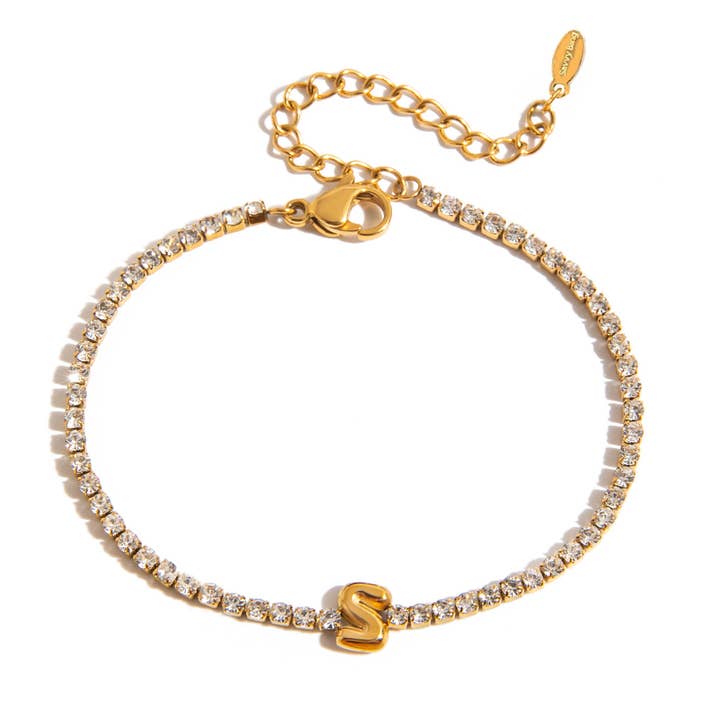 Savvy Bling - Wholesale Tennis Bracelet - Initial Tennis Bracelet Water Resistant18