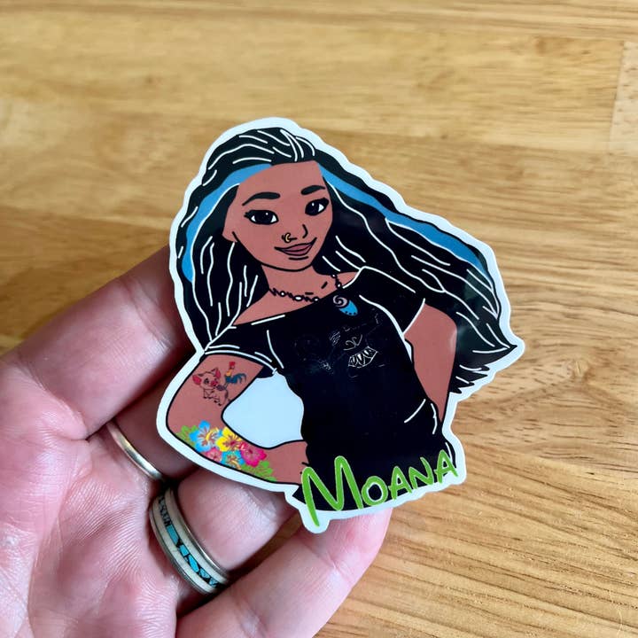 Punk Moana, Vinyl Sticker for wholesale by Graceful Darkness, LLC