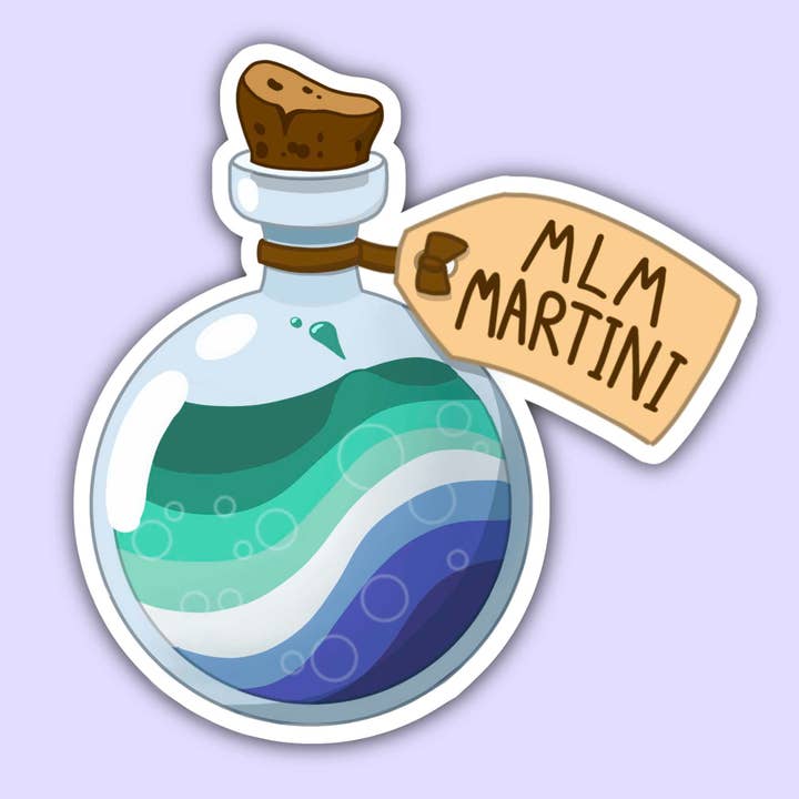 MLM Martini - Achillean Pride Sticker for wholesale by Noellita Bonita