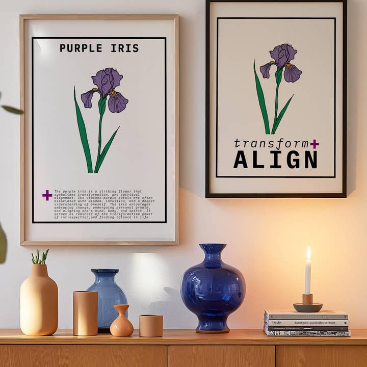 Purple Iris Flower Art Print Set: Transform + Align for wholesale by Poppy+Lily