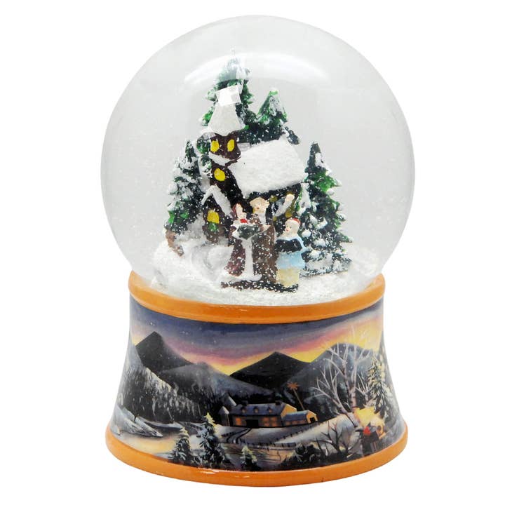 Sneeuwbol Romantische Winterwandeling met Muziekdoos voor wholesale door Schneekugelhaus