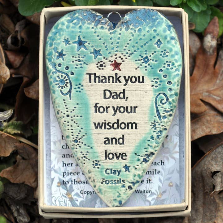 Dad wisdom love, fathers day, birthday, guy, man,male gift for wholesale by Clay Fossils