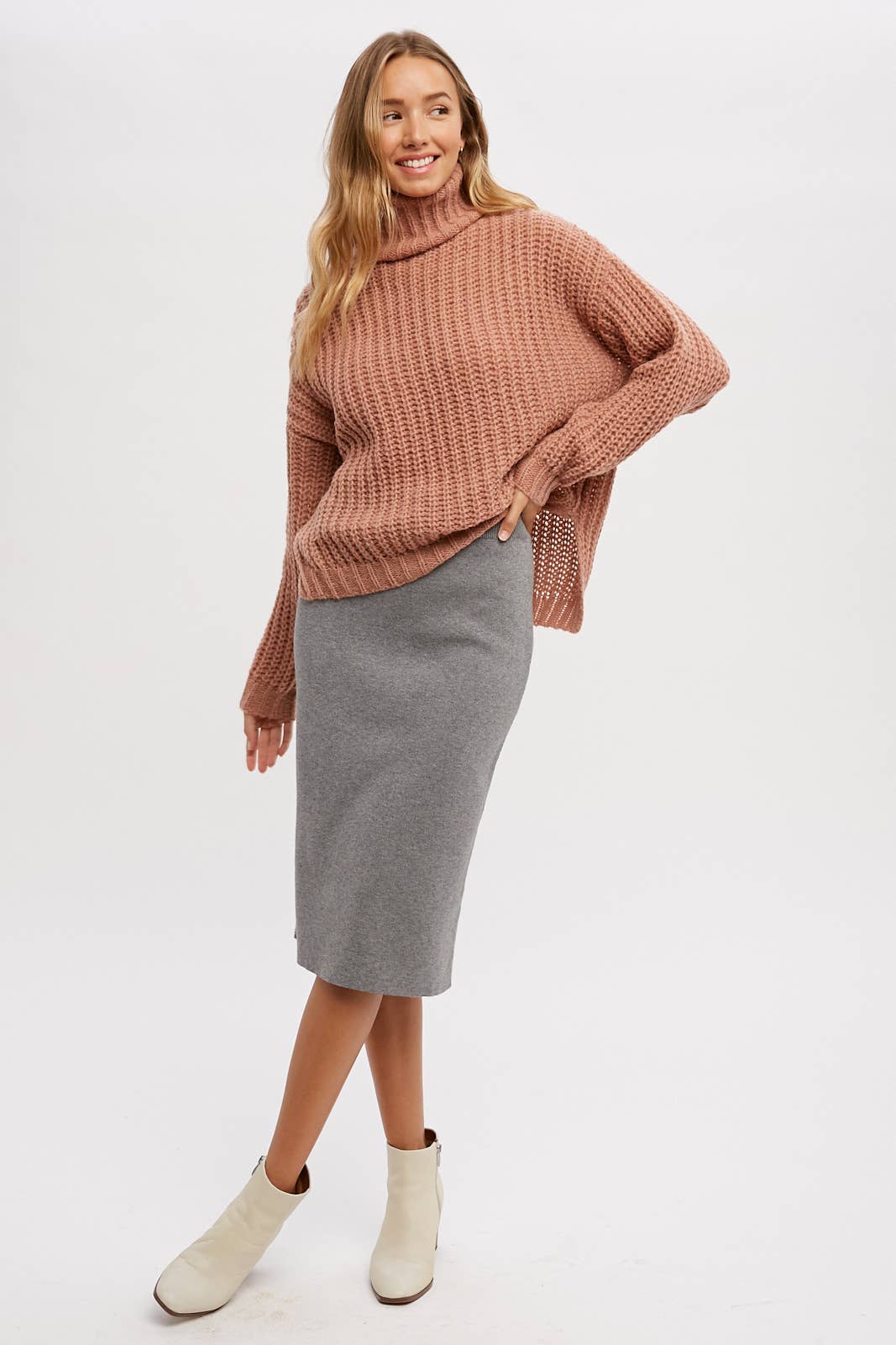 Bluivy - Wholesale Skirt - Women's - H LINE MIDI SWEATER SKIRT18