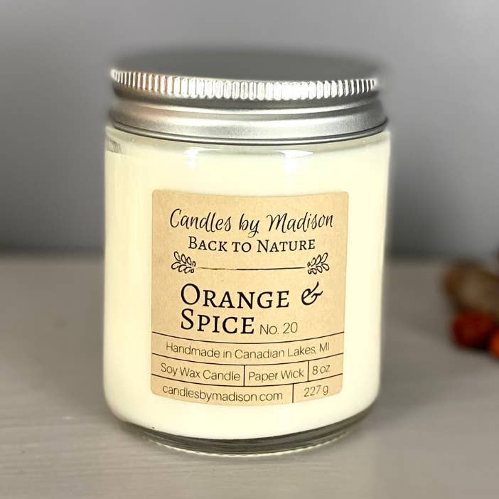Candles by Madison - Wholesale Jar/Filled Candle - Orange & Spice Soy Candle - 8 oz.0