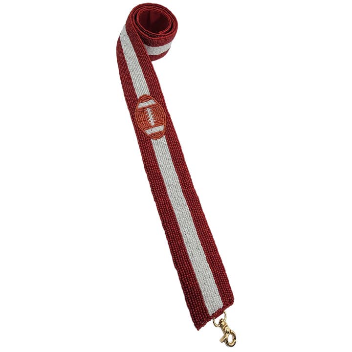 ROT-WEISSER FUSSBALL-PERLENRIEMEN für den Großhandel von Pizzazz, Inc.