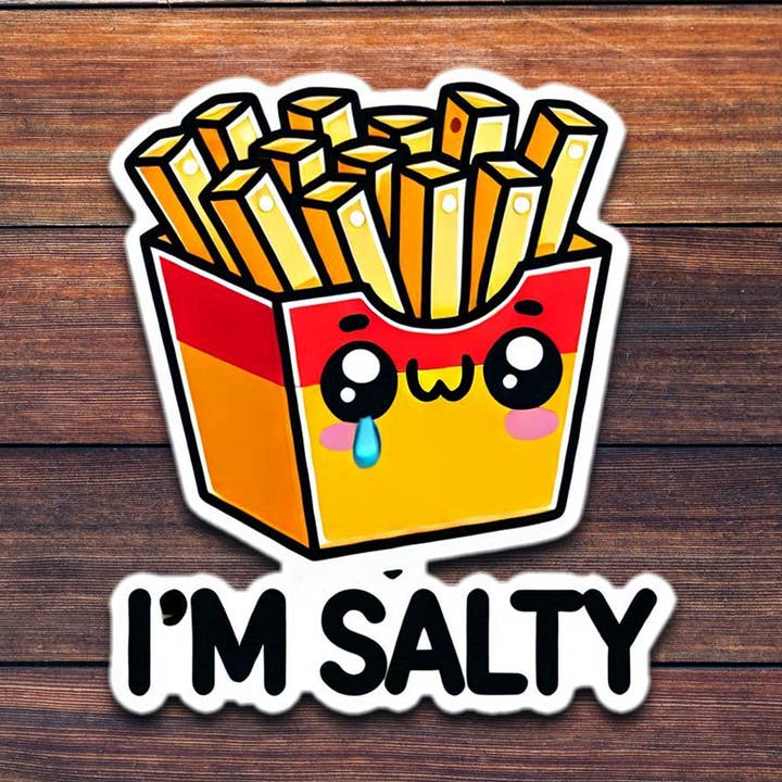 Kawaii I'm Salty Fries - Wholesale Die Cut Vinyl Sticker for wholesale by ADH Stickers