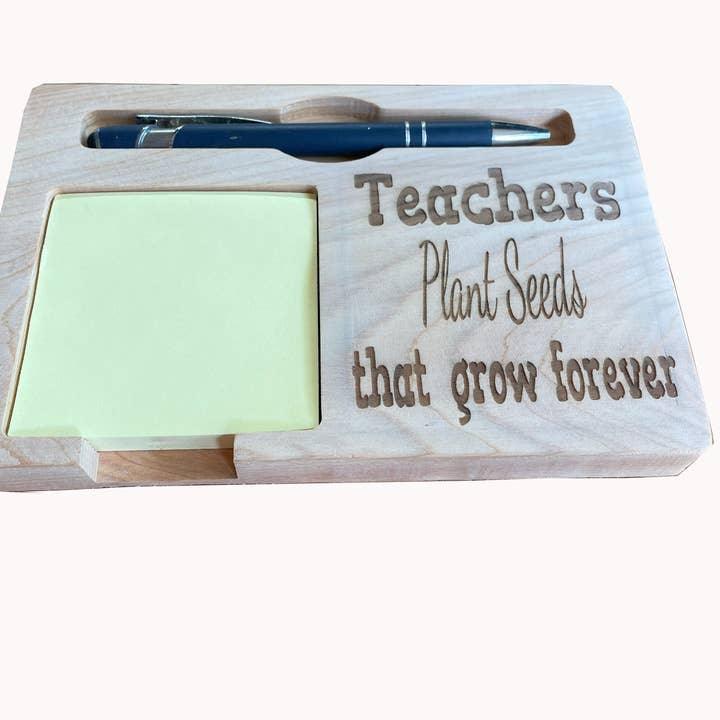 Notepad & Pen Hold, Teacher Appreciation Gifts, Sticky Note Holder, Post it Holder, End of Year Gift for Teacher for wholesale by La~Artisan