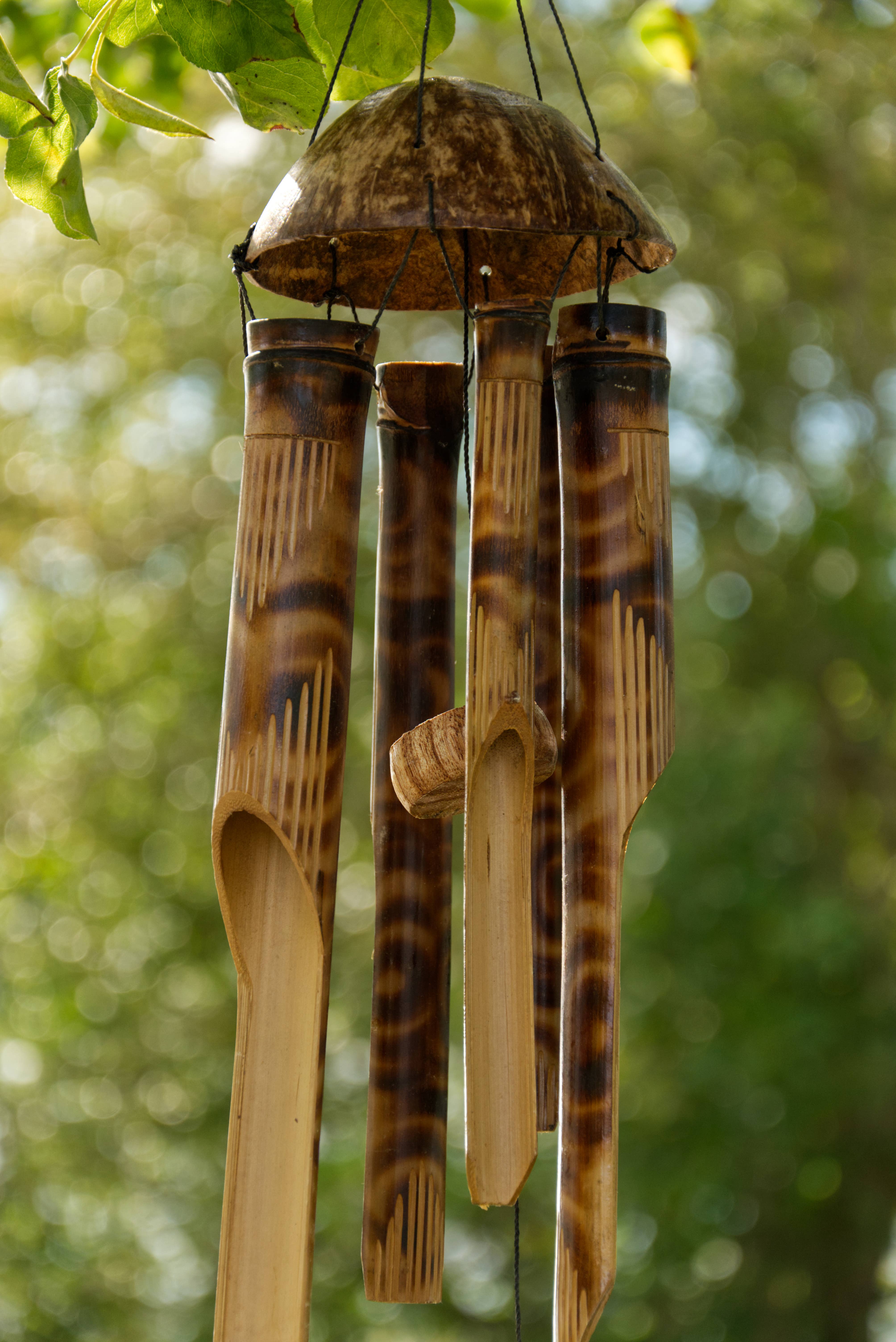 Cohasset Gifts - Wholesale Wind Chime - Lg Burnt Simple Bamboo Wind Chime2