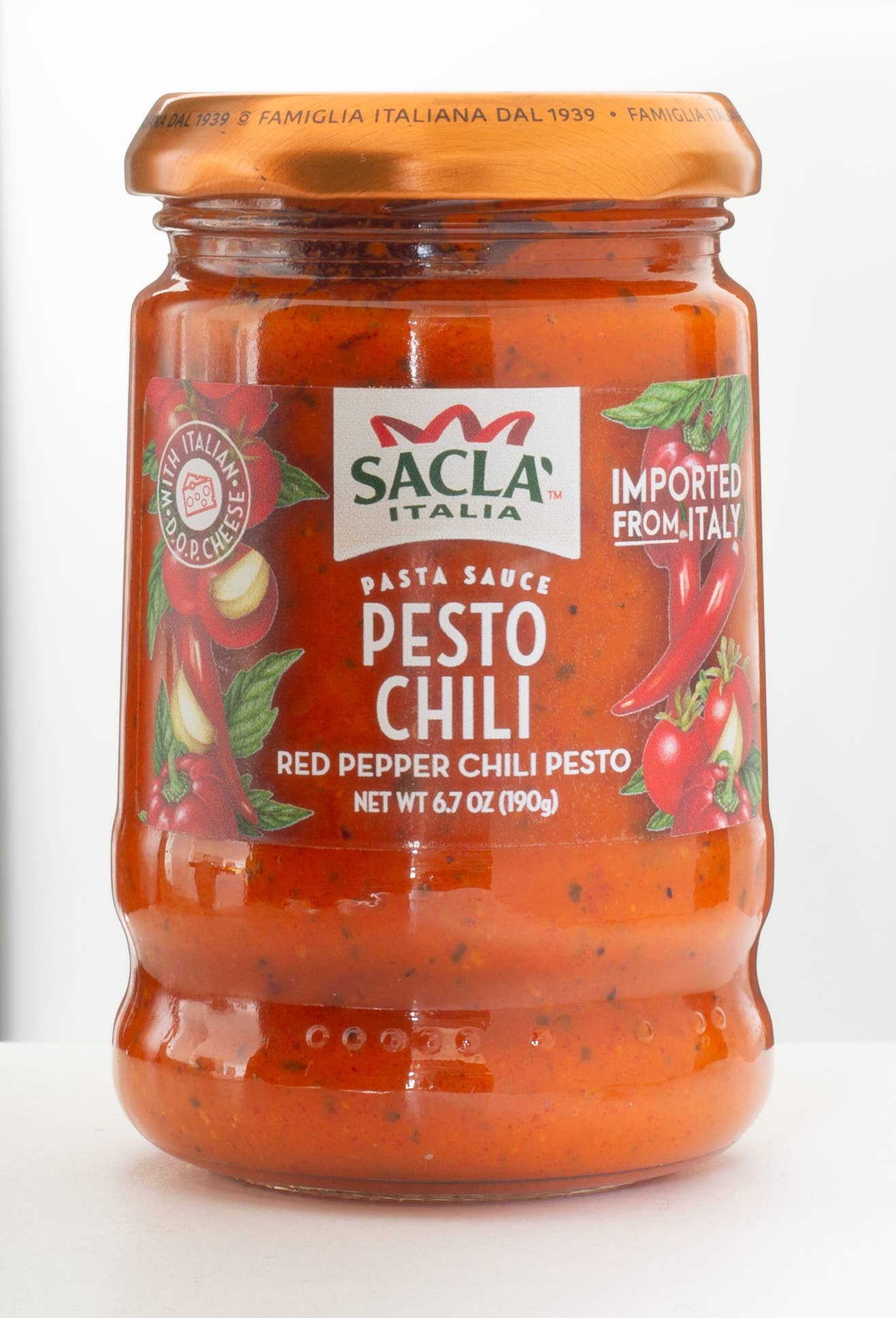 Sacla - Wholesale Pesto - Sacla Italy Spicy Chili Pepper Pesto 6x6.7oz Red Pasta Sauce