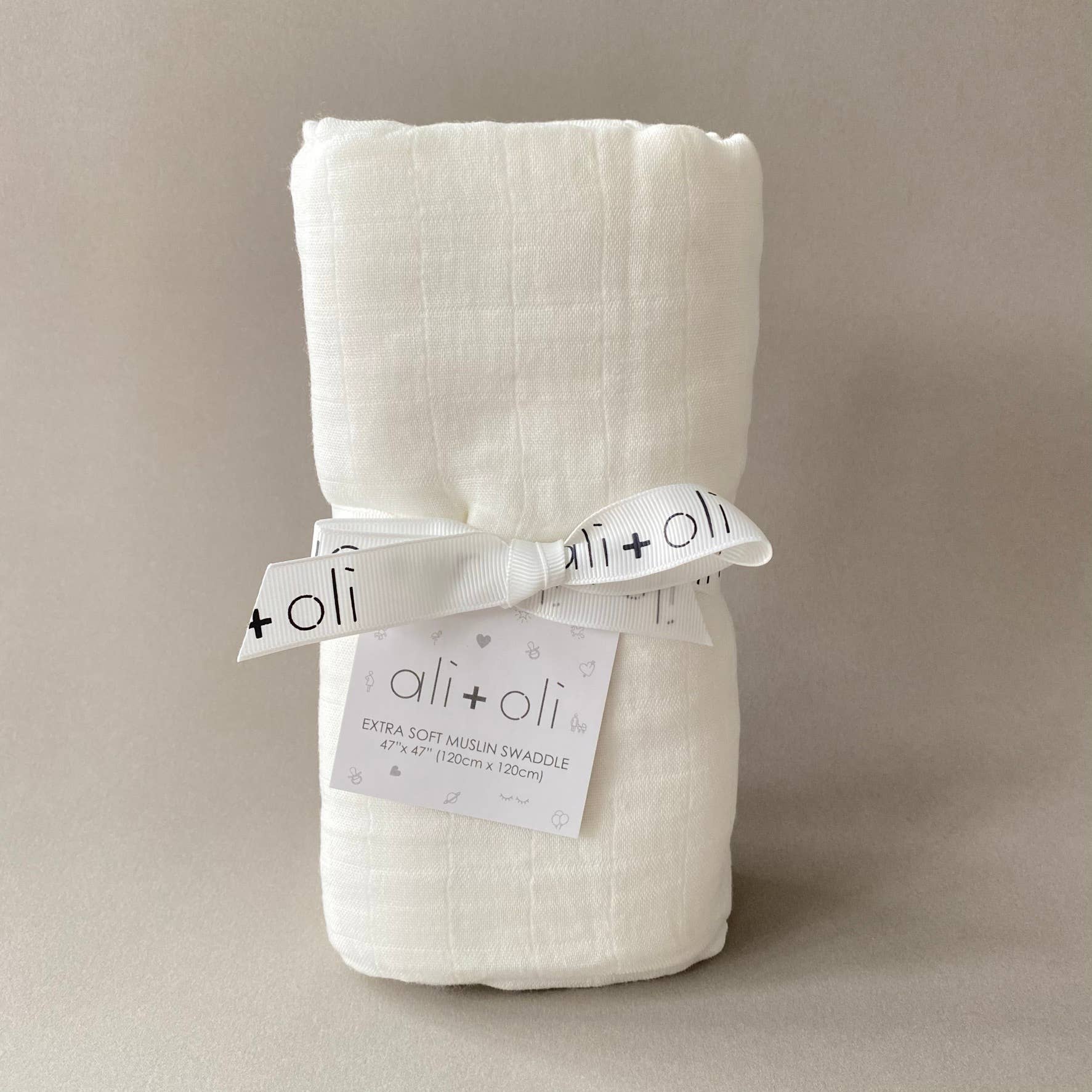 Ali+Oli - Wholesale Swaddle - Baby - Bamboo Muslin Swaddle Blanket (Pure White)4