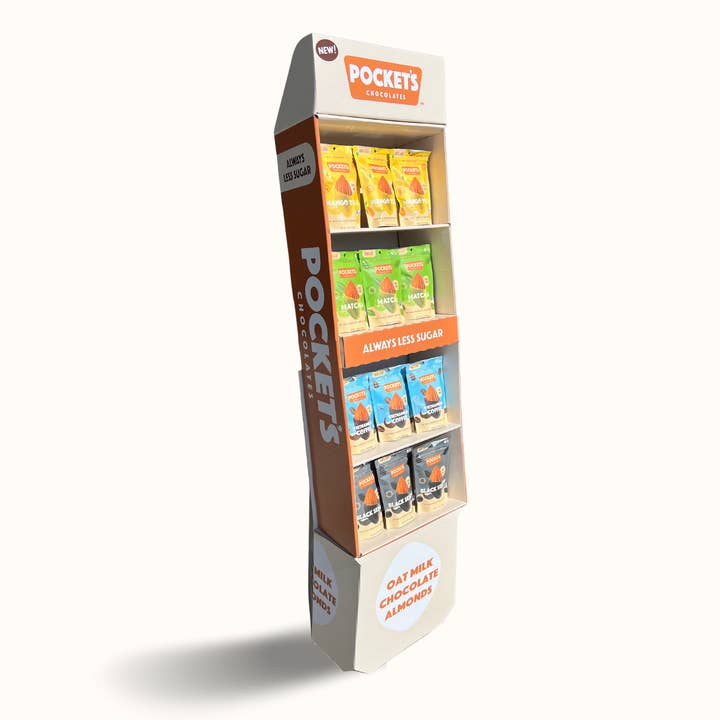 Standing Display Set for Chocolate Almonds (Empty) for wholesale by Pocket's Chocolates (Formerly Pocket Latte)