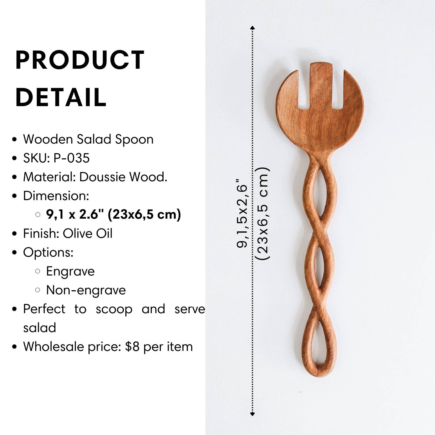 194 Craft House – Großhandel Servierbesteck – Holz-Salatzangen – Küchen-Servierbesteck1