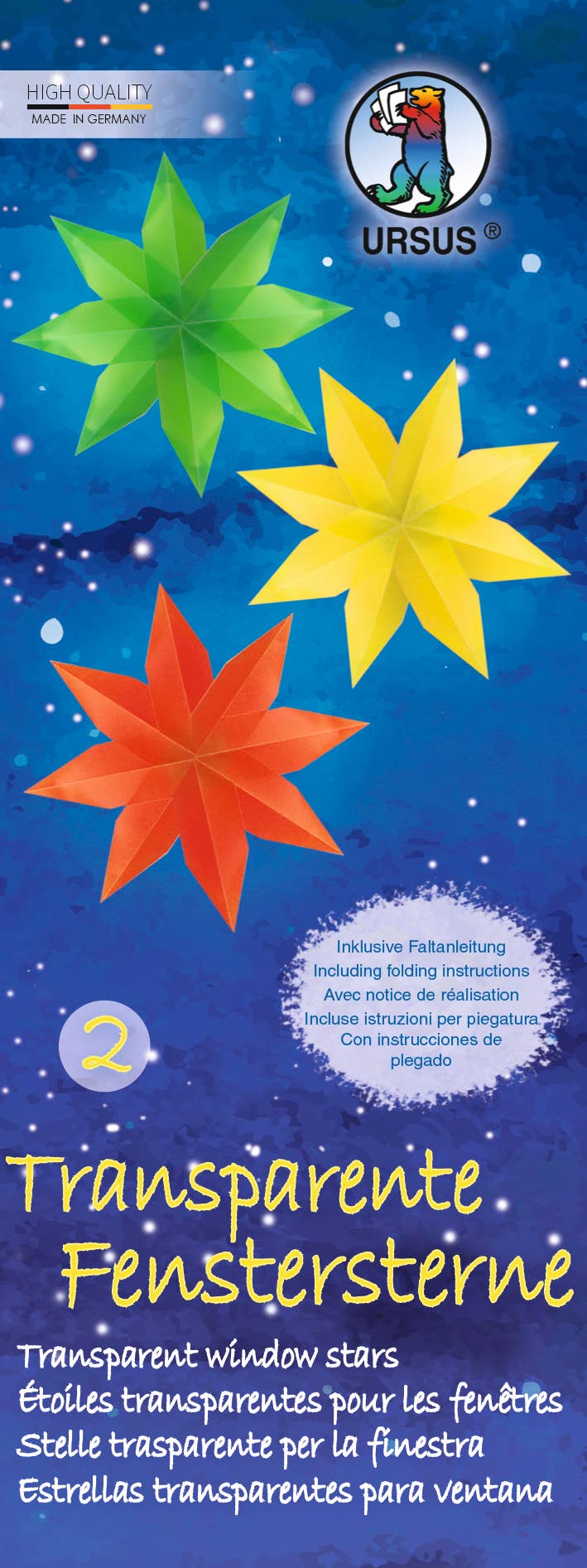 URSUS® / Buntpapierfabrik Ludwig Bähr GmbH & Co. KG - Wholesale Craft Supplies - Transparent window stars, intense