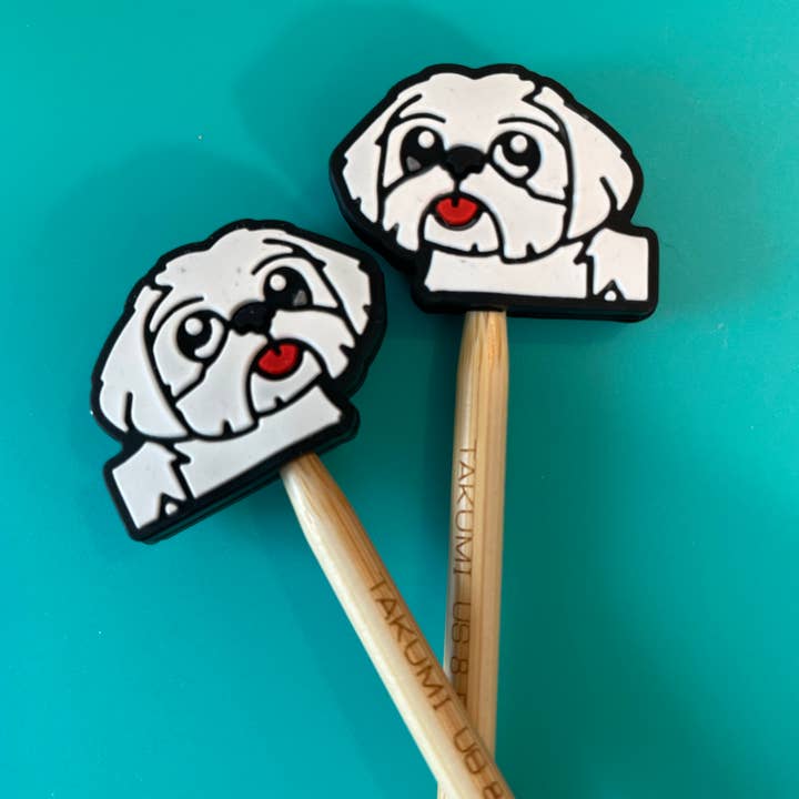 Knitting Needle Point Protectors Dog Pet Shih Tzu for wholesale by Comma Craft Co
