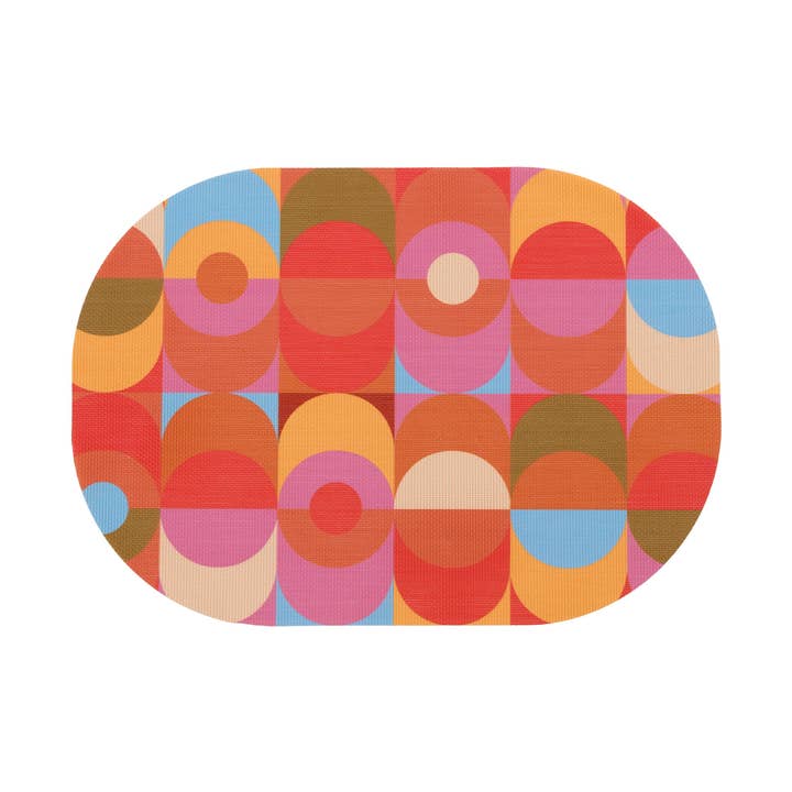 Tovaglietta ovale in tessuto bifacciale Blink 30,5 x 43,7 cm di diametro per la vendita all'ingrosso da parte di hide+seek SUPPLY CO