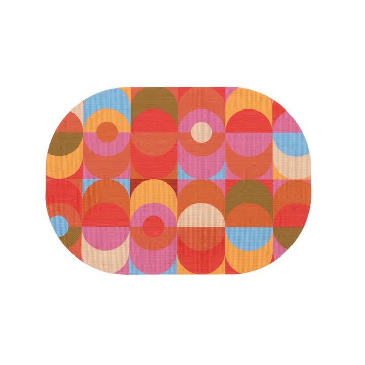 Blink double-sided Oval Woven Placemat 12" x 17" diameter for wholesale by hide+seek SUPPLY CO
