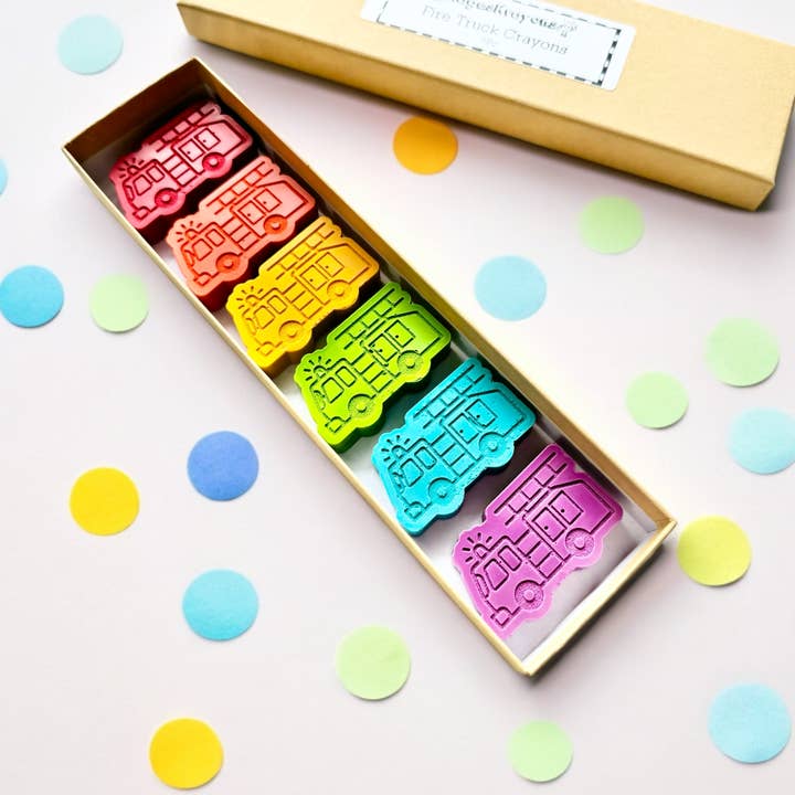Caja de regalo Fire Truck Crayons para venta al por mayor de KagesKrayons