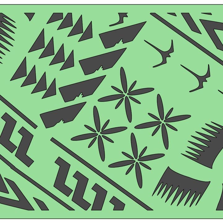 Stencil samoano con fiori e uccelli per la vendita all'ingrosso da parte di Belle Stencils