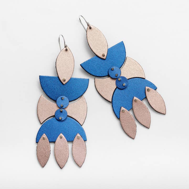 Totem Leather Earrings for wholesale by C.KARAKALPAKI