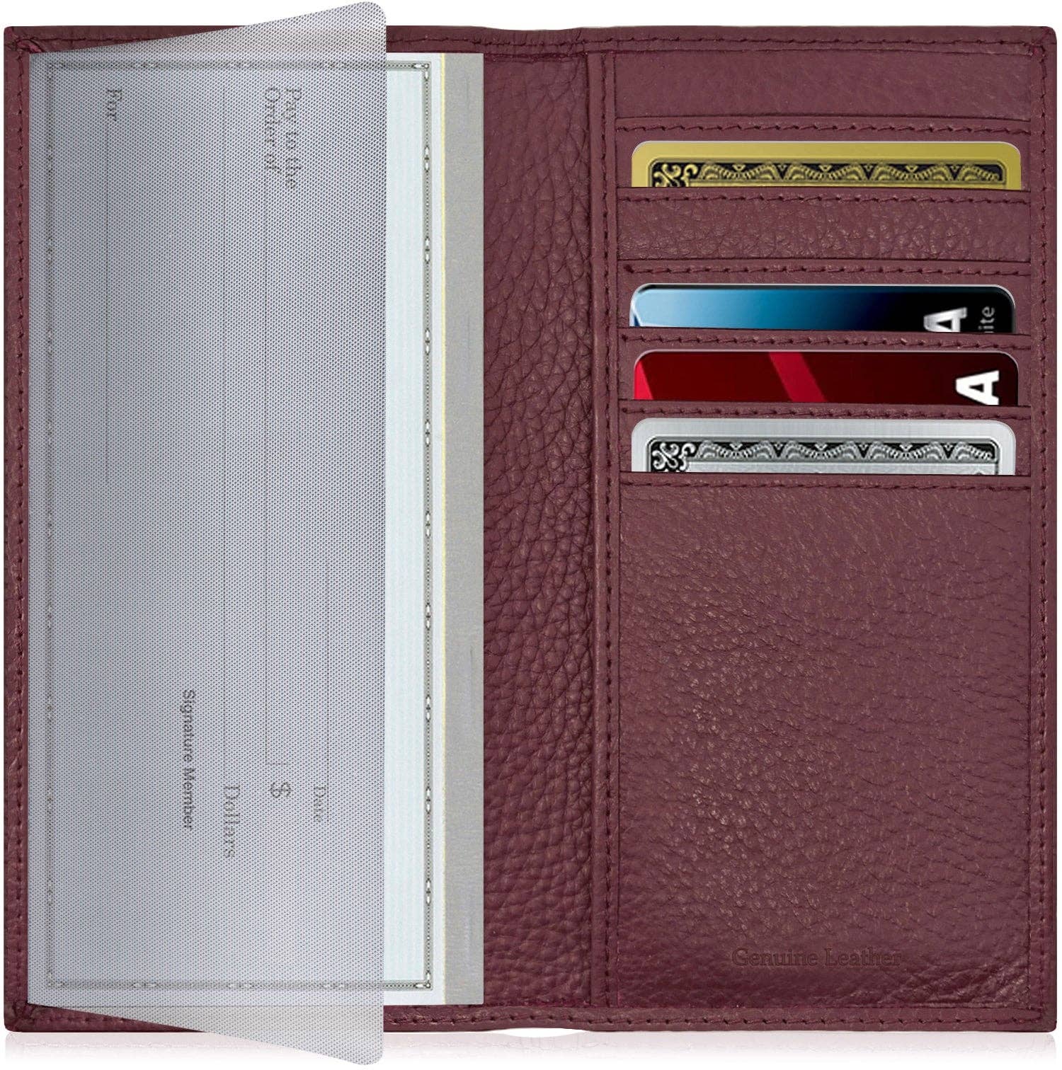 Access Denied Accessories - Wholesale Wallet - Unisex - Genuine Leather Checkbook Cover For Women &Men RFID Blocking8