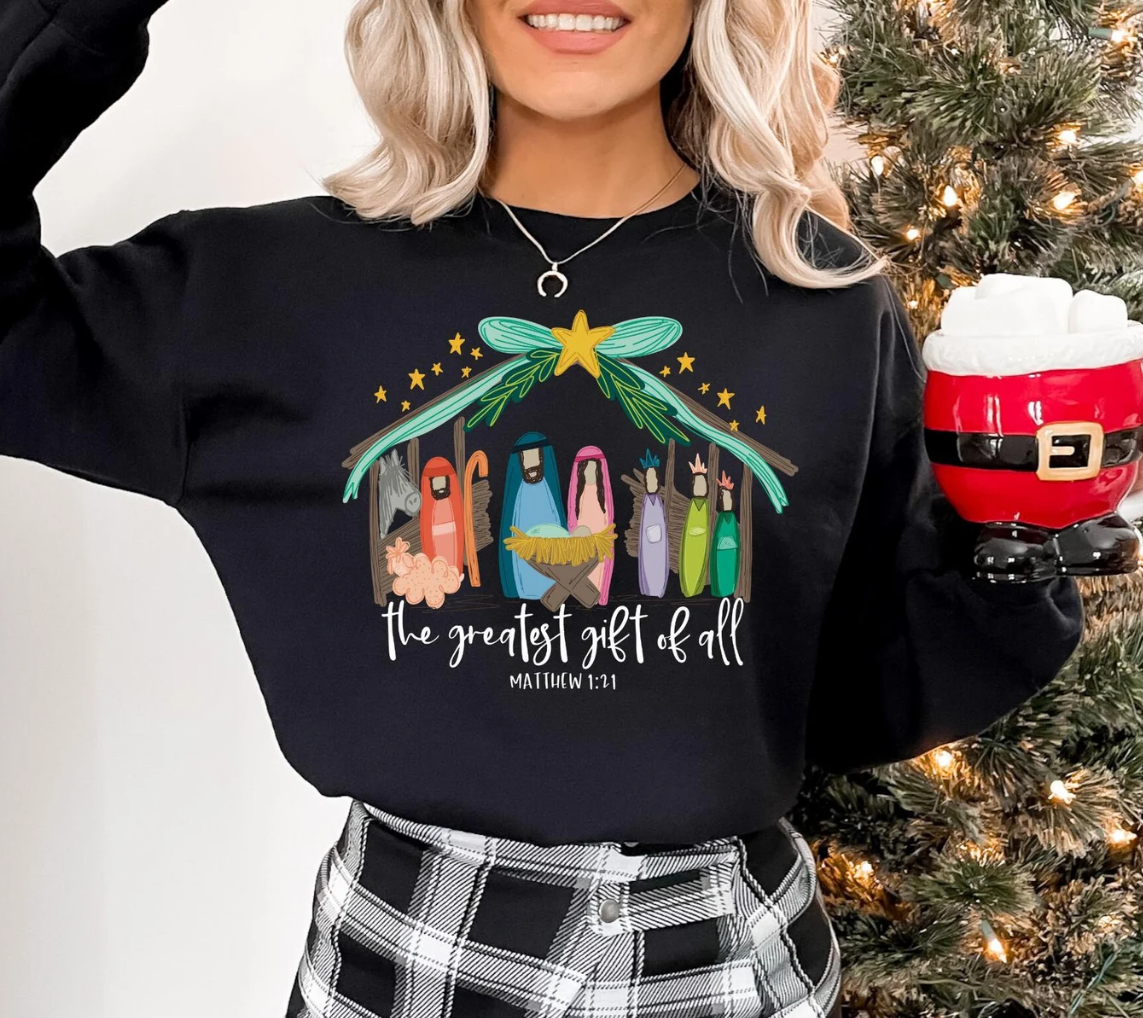 Front Porch Boutique - Wholesale Graphic Sweatshirt - Unisex - Greatest Gift Christmas Sweatshirt1