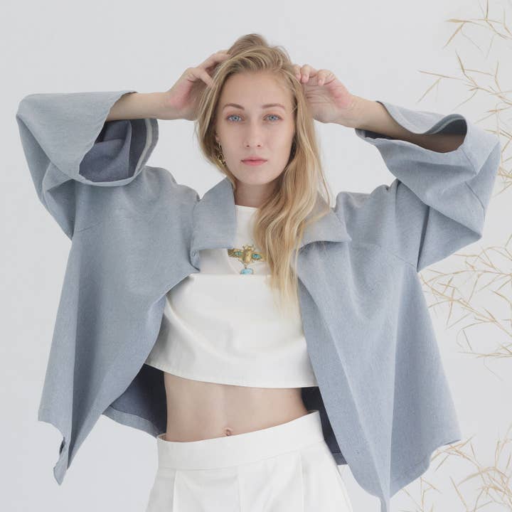 Denim jacket, eco-friendly denim for wholesale by Miu Sutin