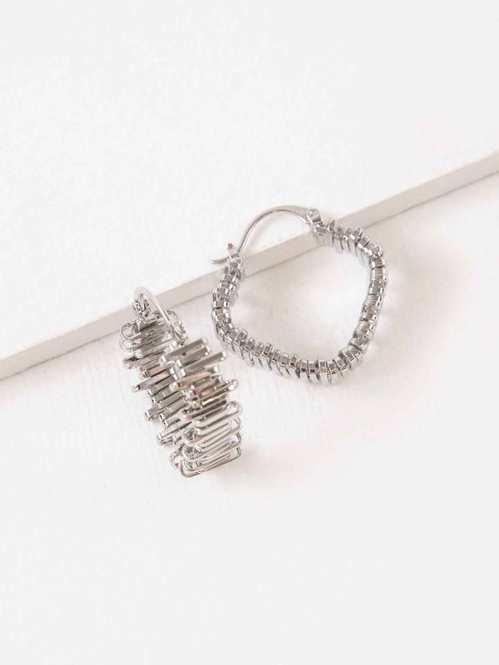 Teeter Totter Hoop Earrings | Silver for wholesale by Lovoda