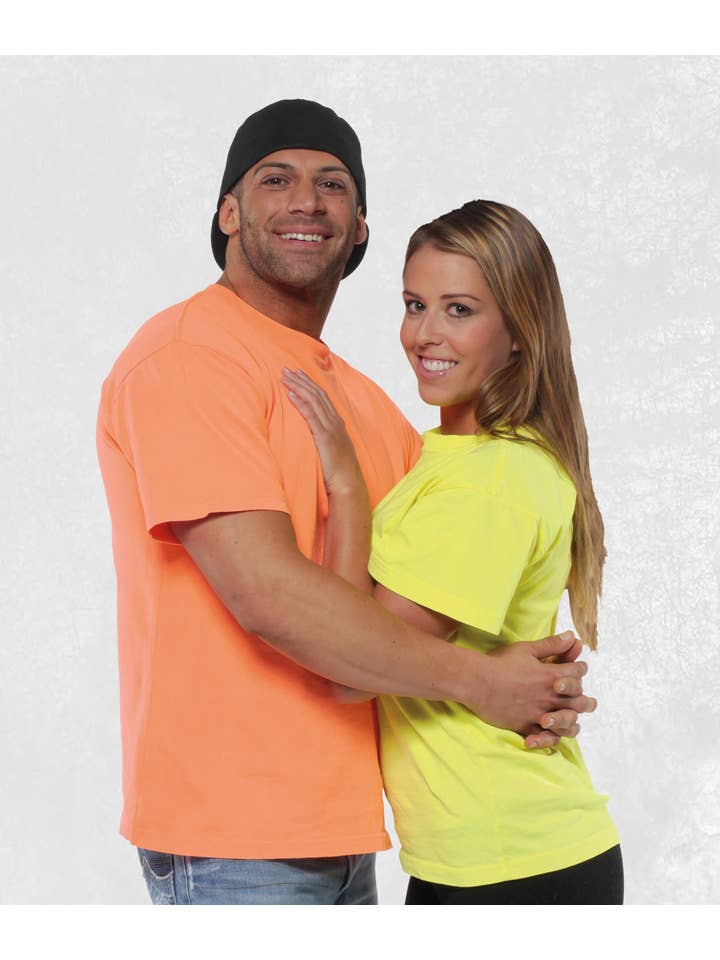 Violet fluo T-shirt violet fluo à manches courtes Ringspun pour adulte en vente sur Faire2