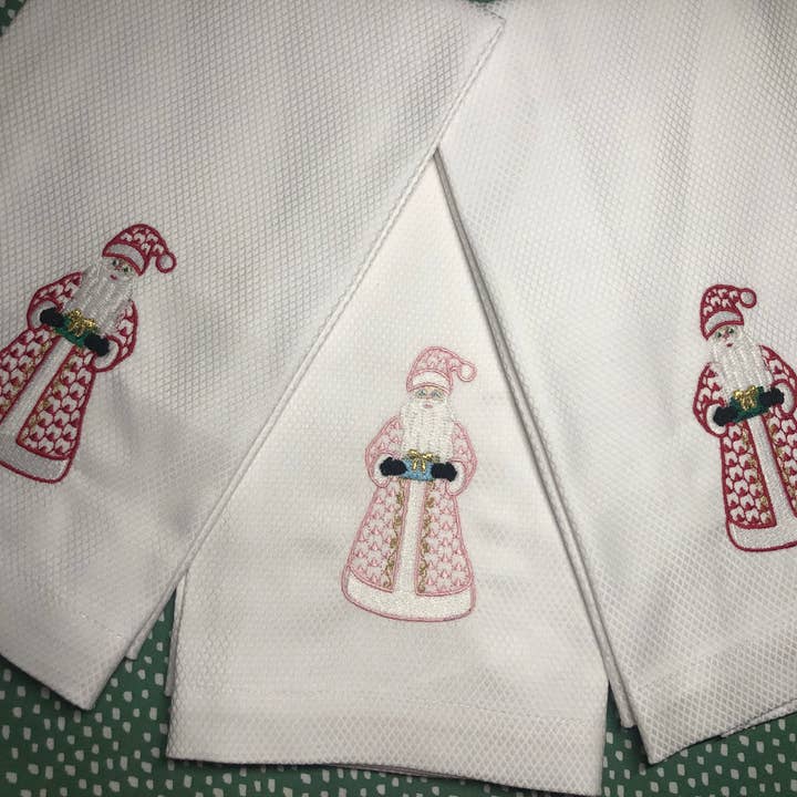 Santa Huck Towel for wholesale by Oh Happy Day Shoppe