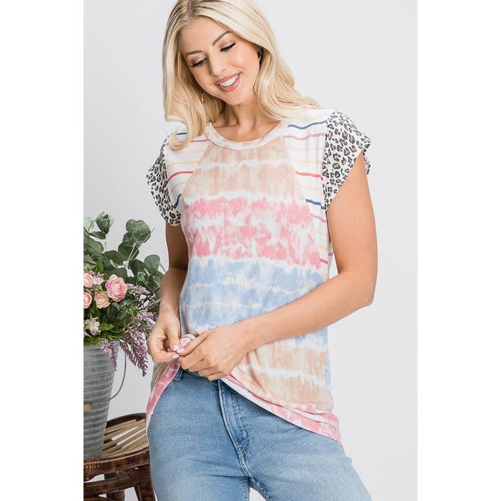 MULTI FABRIC COLOR BLOCK TOP for wholesale by Reborn J