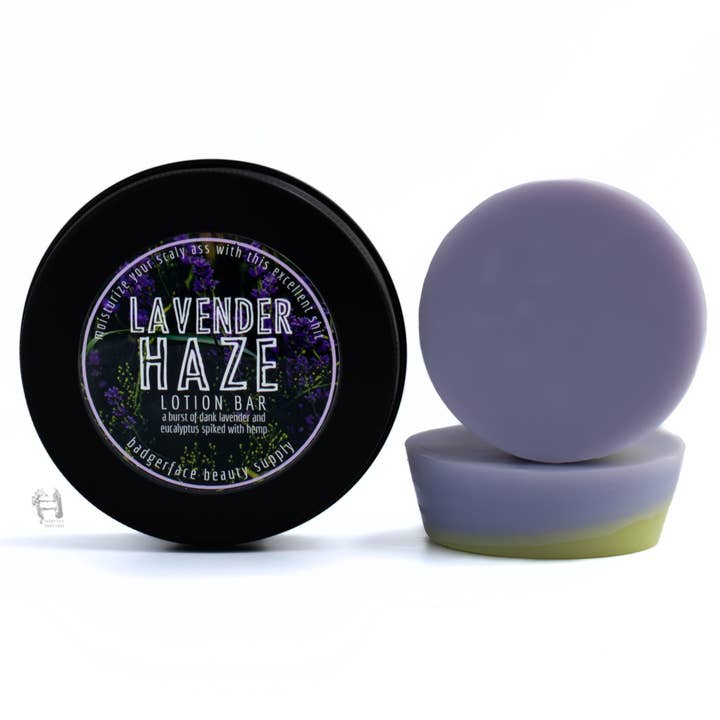 Badgerface Beauty Supply - Wholesale Solid Lotion - Lavender Lotion Bar. Shea Butter Lotion. Zero Waste Lotion.
