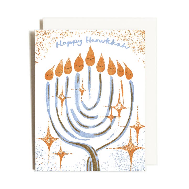 Hanoucca | Fête | Carte typographique pour la vente par Homework Letterpress Studio