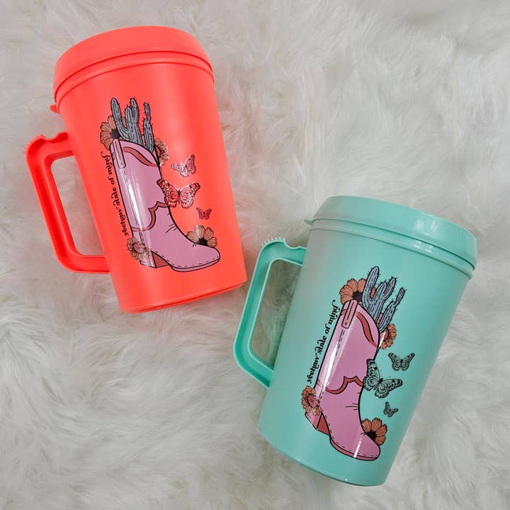 Scratch Decor - Wholesale Insulated Mug/Tumbler - 'Yeehaw State of Mind' Pink Boot HIP SIPS Mega Mug 34oz1