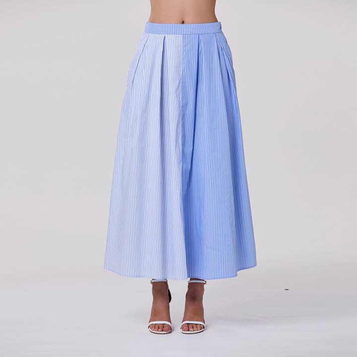 Gonna lunga bicolore in cotone per la vendita all'ingrosso da parte di Smart and Joy