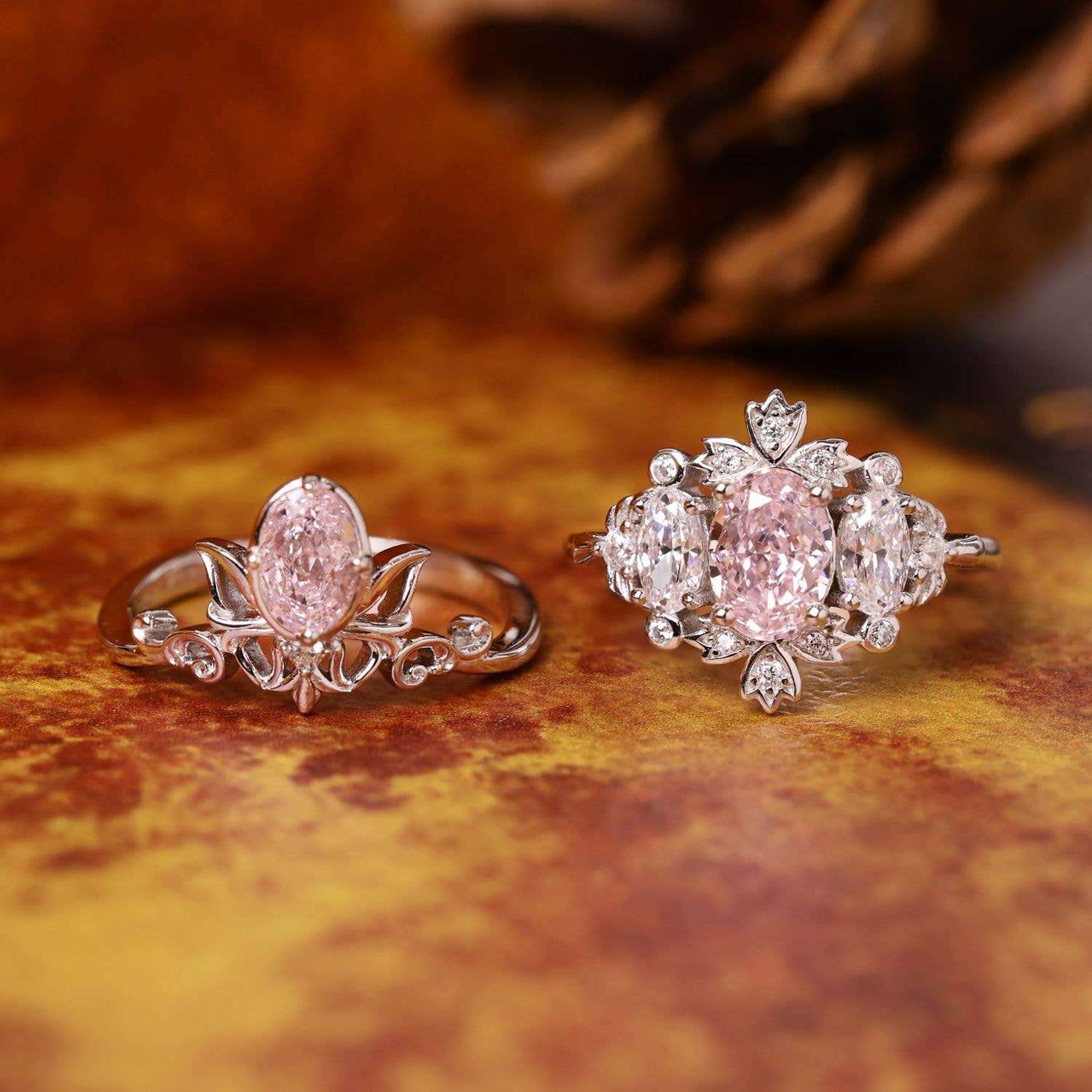 Azura Jewelry – wholesale Band/stacked ring – Sylphae Fairie Morganite Ring5