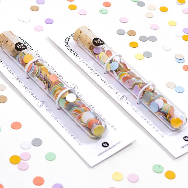 Studio 82° - Vendita all'ingrosso Coriandoli - Flaconcino di coriandoli ai semi di fiori selvatici