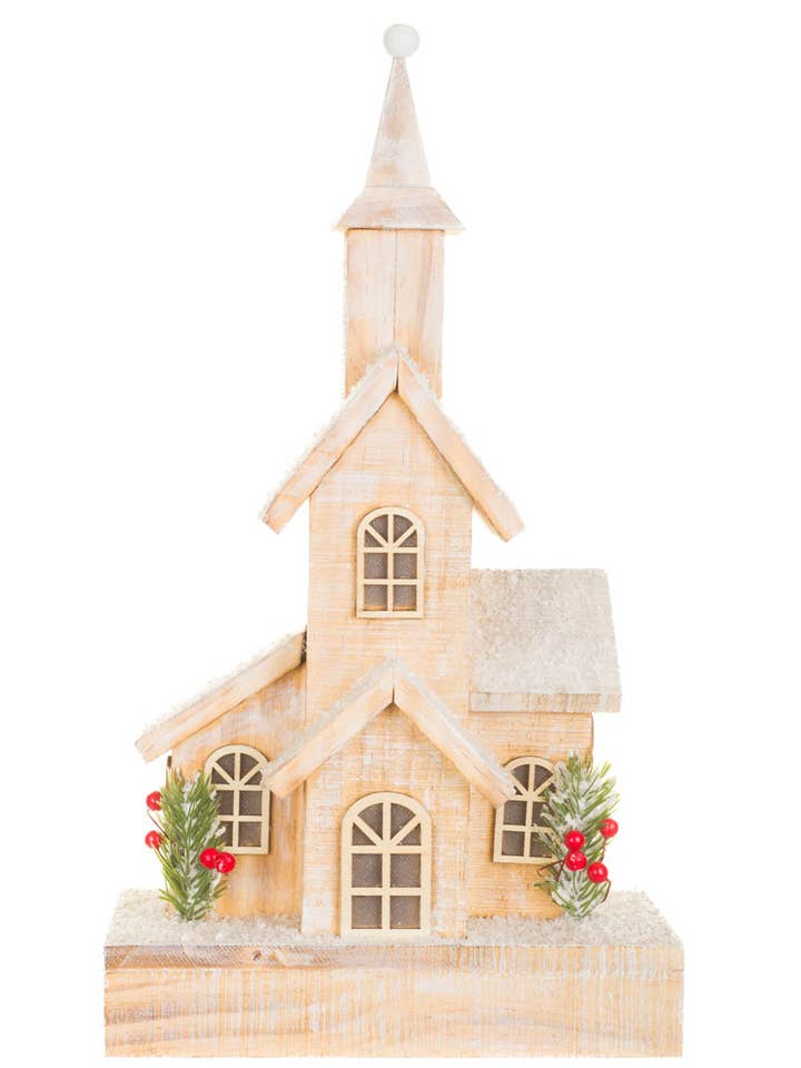 NEU-Pfirsich/Weiß Gefrostete LED-Kirchendekoration mit Büschen für den Großhandel von Starlight Collection