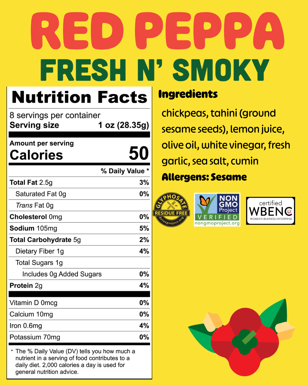 Hummus Goodness - Wholesale Dip - RED PEPPA HUMMUS 2