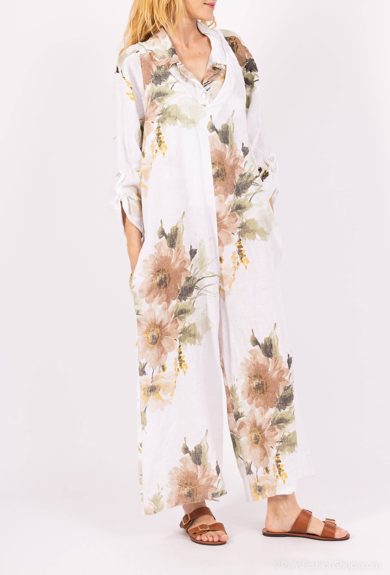 Shyloh - Wholesale Onesie - Women's - Flowy long dress with floral print and straps 2059937