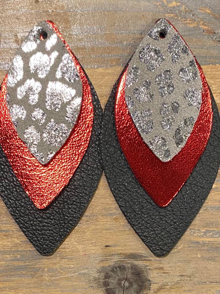 Dancing in the End Zone Leather Earrings for wholesale by Inspired by YOU Jewelry