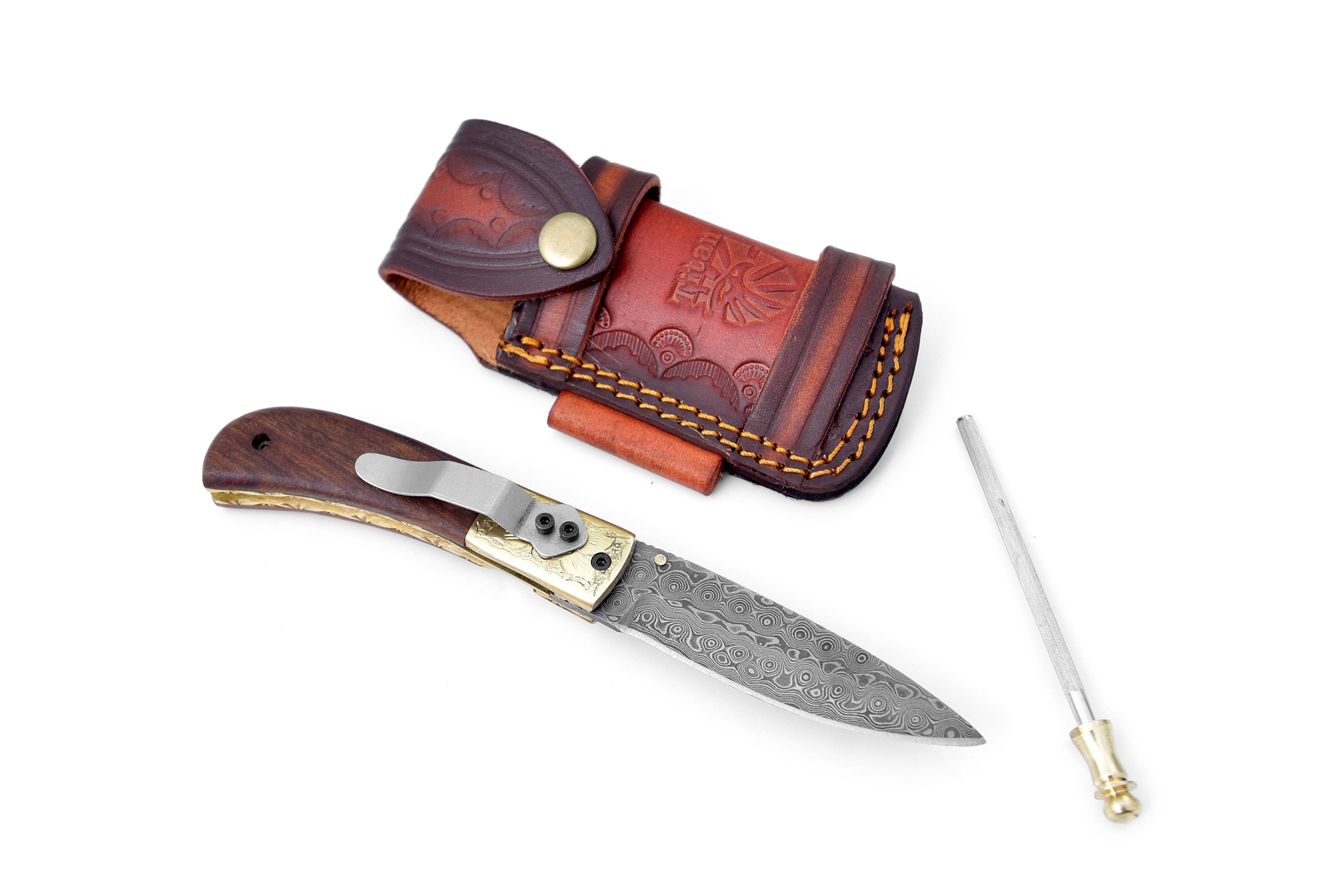 Titan International - Wholesale Pocket Knife/Holder - Titan Nebula Cascade Damascus Steel Pocket Knife3