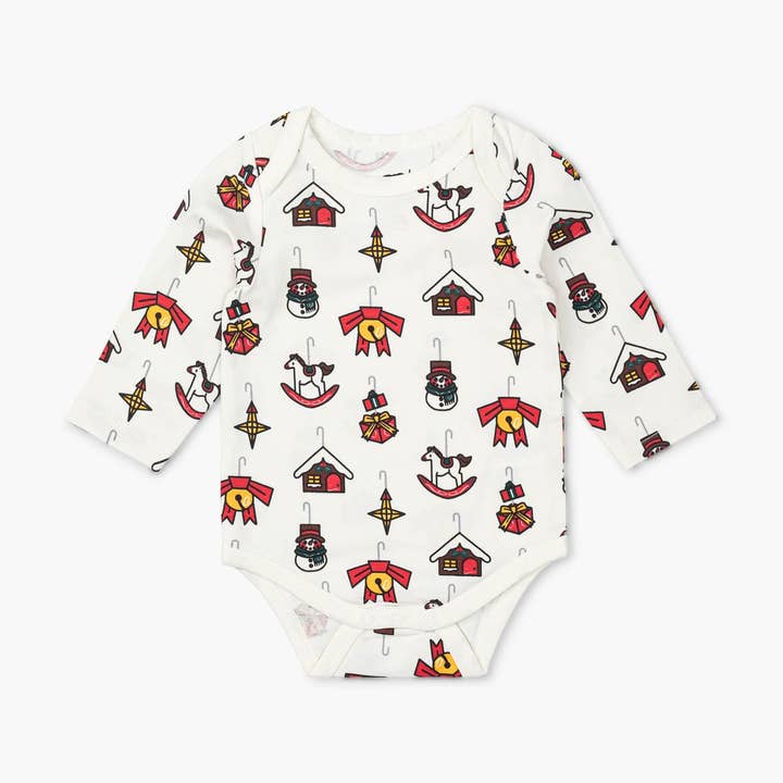 Monica + Andy - Wholesale Bodysuit (Non-Footed) - Baby - Long Sleeve Jack + Jill Bodysuit_Festive Ornaments