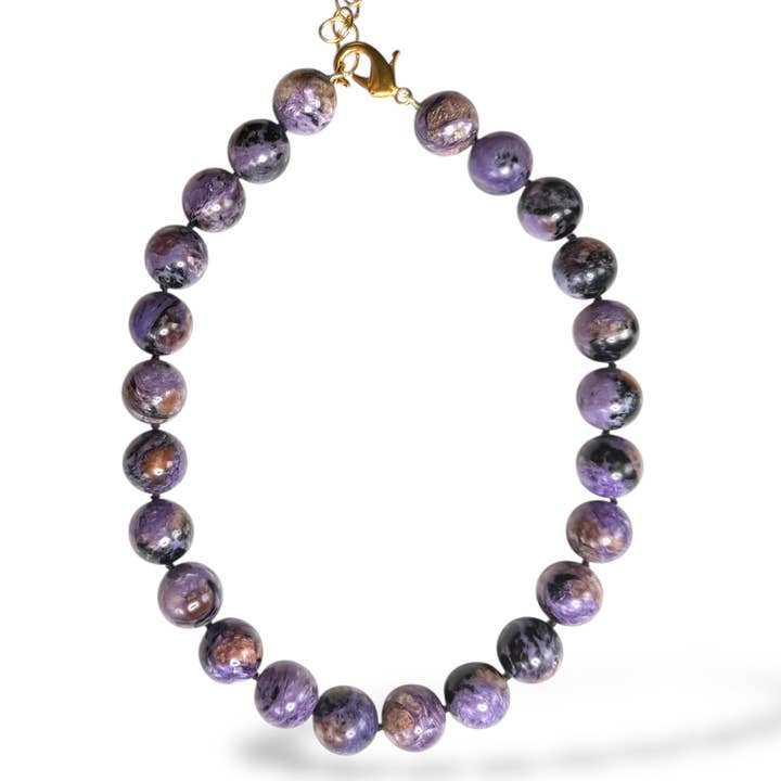Charoite Jumbo Necklace for wholesale by Dina Mackney