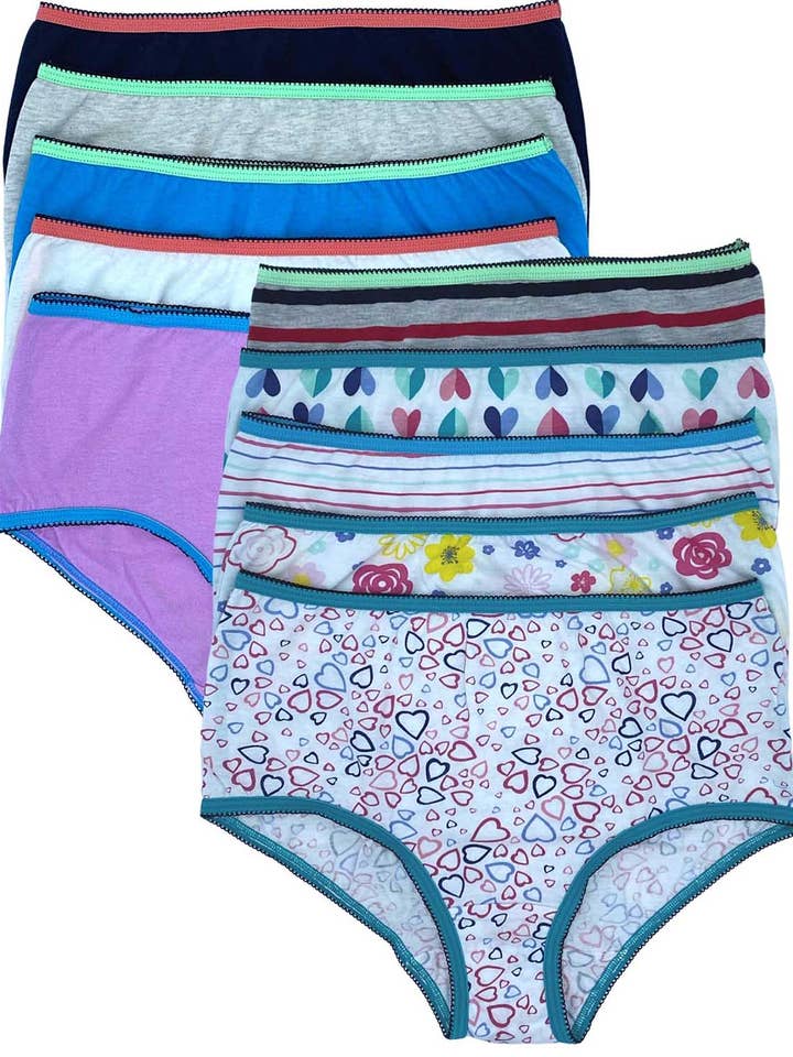 Cotton Brief Panties for Girls in Assorted Colors EX804223Y for wholesale by Esteez LLC