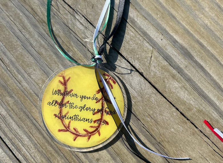 Casey Andrews Art - Wholesale Ornament - Softball Acrylic Ornament2