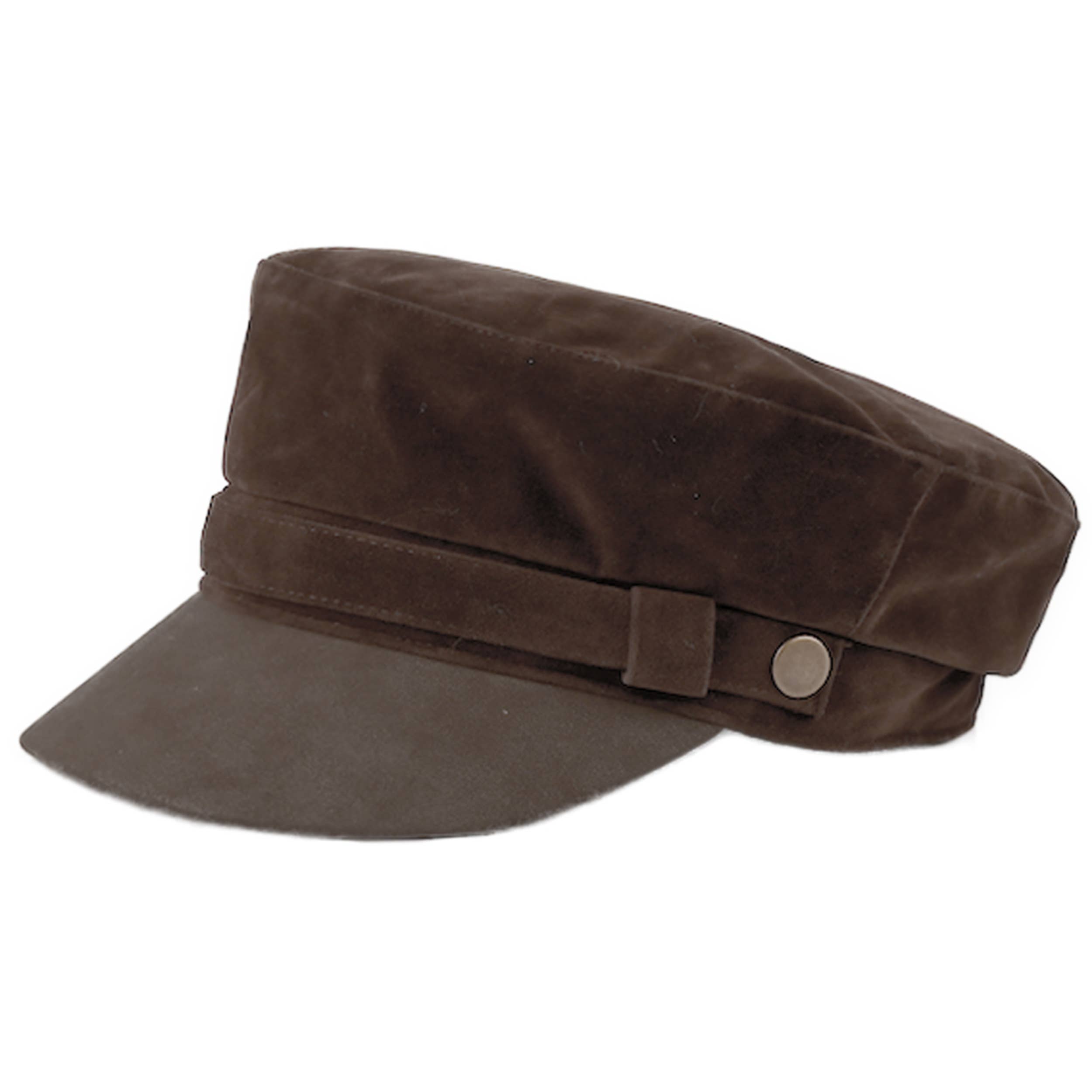 Hana - Wholesale Newsboy/Schoolboy Hat - Women's - C.C Button Deco Faux Suede Fisherman's Cap3